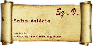 Szüts Valéria névjegykártya